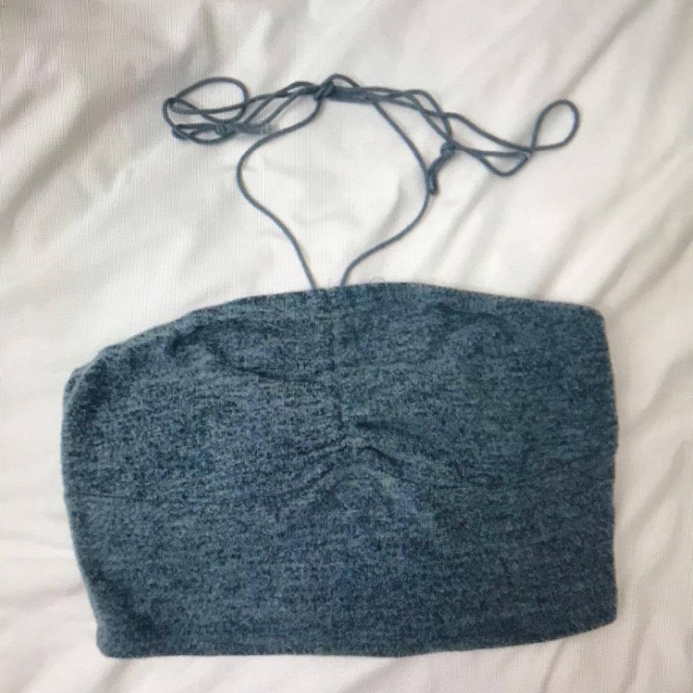 Blue Strapless Women's Top